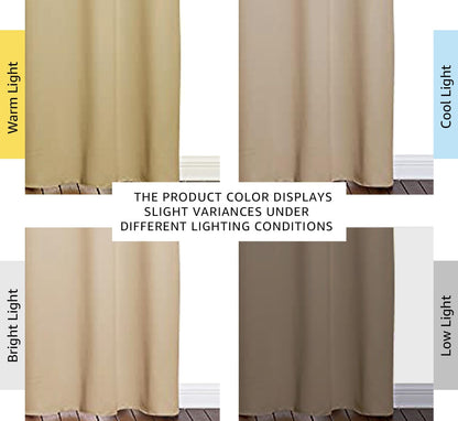NICETOWN Thermal Insulated Eyelet Top Room Darkening Curtains - 2 Panels, W42 x L84 inches, Biscotti Beige