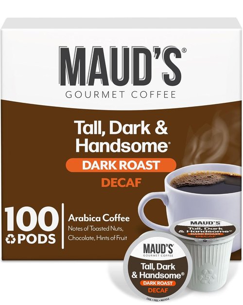 Maud's Decaf Dark Roast Coffee Pods - 100% Arabica Single Serve Pods | 100 Count Compatible with Keurig