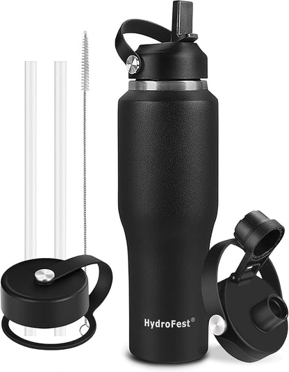 Skiennix 32oz Insulated Water Bottle - Leak Proof Stainless Steel with Straw | BPA-Free for Gym & Travel