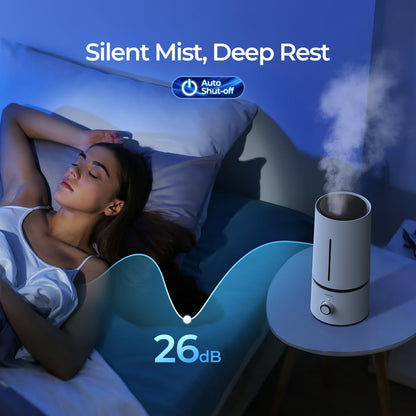 Raydrop Cool Mist Humidifier - Quiet Ultrasonic Design for Bedroom | 1.70L Capacity, Auto Shut Off
