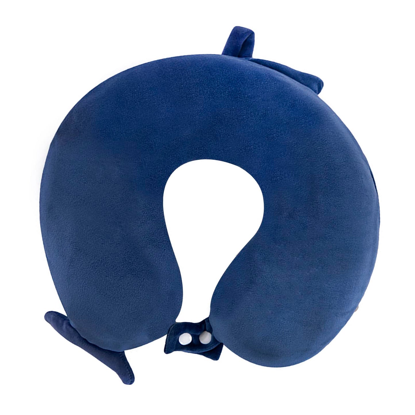 Travel Pillow Memory Foam Head Support Pillows Animal U Shaped Neck Pillow Attachable Snap for Sleeping Car Travel Home Office (Dark Blue-Dolphin)