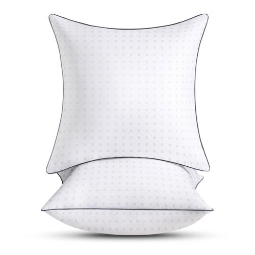 Tusavi 18"x18" Pillow Inserts Set of 2 with 100% Cotton Cover Decorative Square Throw 18 Pillows for Couch, Sofa and Bed - White(2, 18x18)