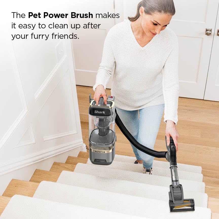 Shark Upright Vacuum Cleaner - Rotator Lift-Away with No Hair Wrap & HEPA Filter | Lightweight, Bagless, Silver