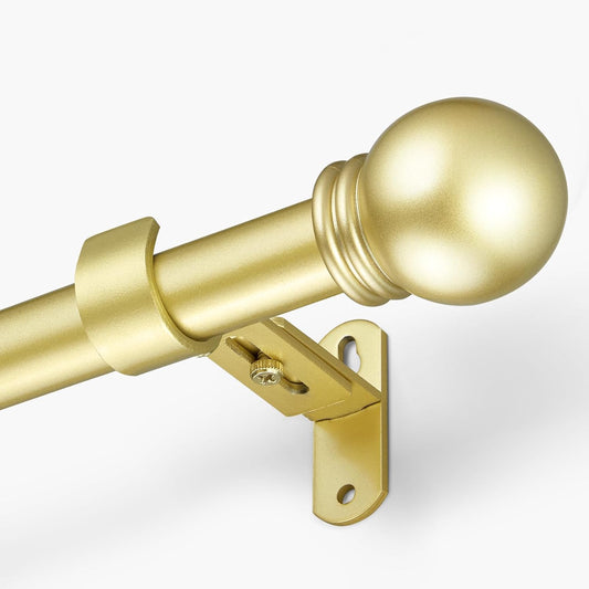 Skiennix Adjustable Curtain Rods - Max Length 60 Inches | Warm Gold Finish, 16 to 48 Inches