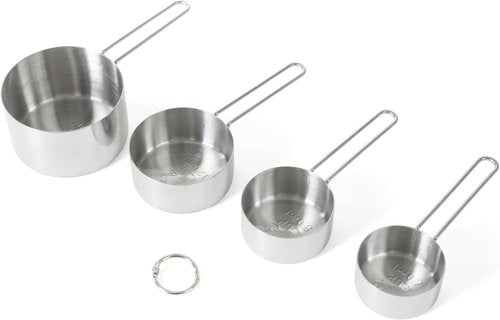 Martha Stewart Richburn 4-Piece Stainless Steel Measuring Cups Set - Durable, Accurate Kitchen Tools for Baking