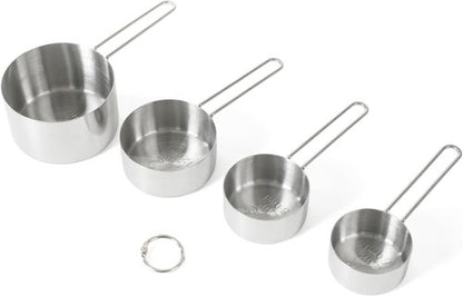 Martha Stewart Richburn 4-Piece Stainless Steel Measuring Cups Set - Durable, Accurate Kitchen Tools for Baking