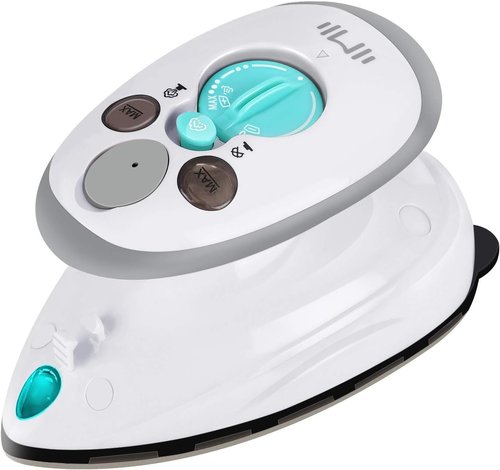 IIMII Mini Travel Steam Iron - Dual Voltage 420W, Fast Heating, Non-Stick Soleplate | Compact Design for Quilting & Sewing