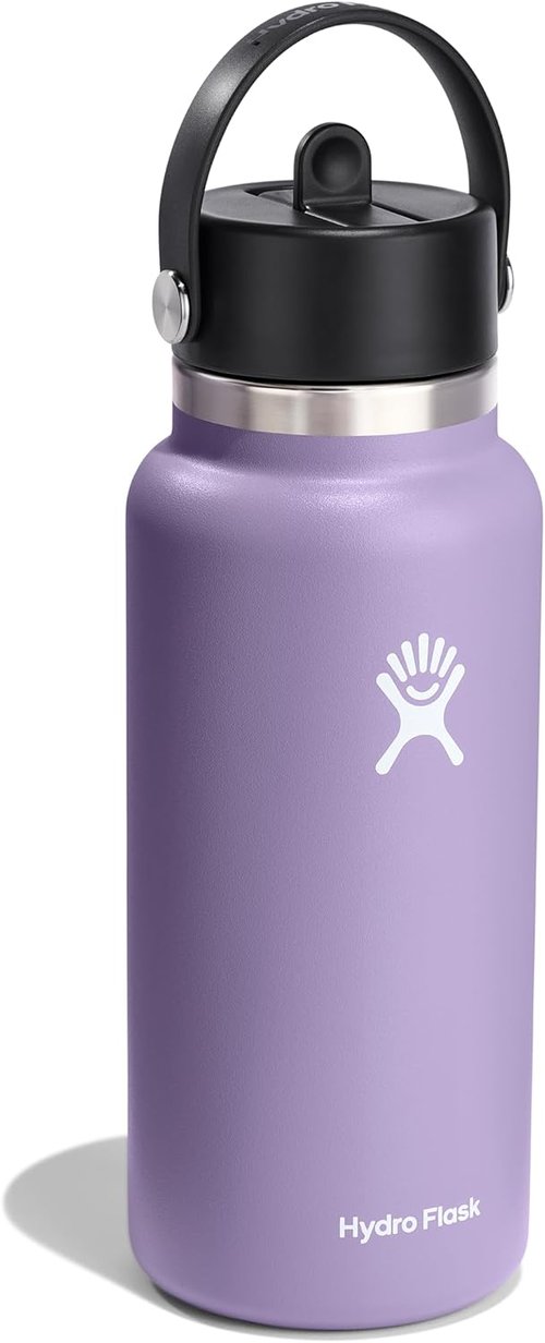 Hydro Flask 32 Oz Wide Mouth Water Bottle - Flexible Straw Cap in Moonshadow Color
