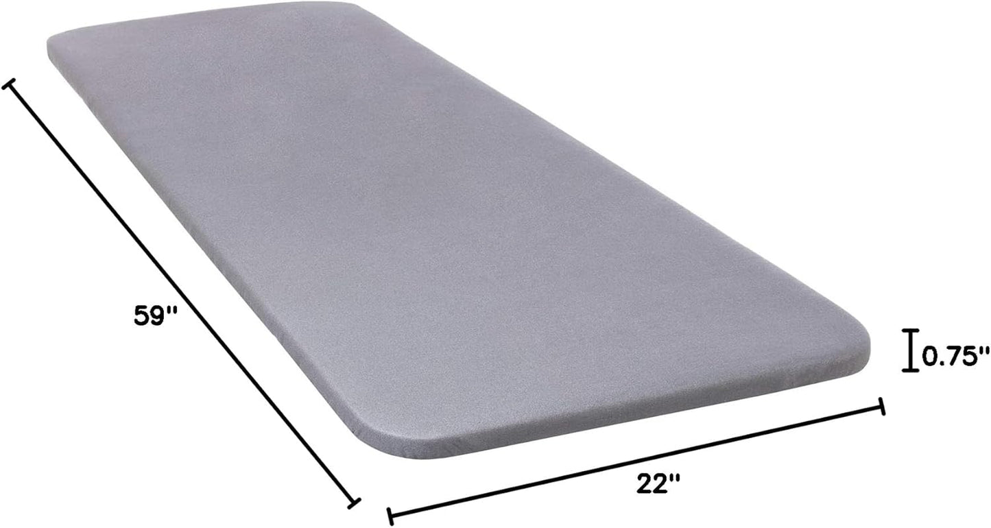 TIVIT Rectangular Ironing Board Cover - Scorch Resistant AlumiTek Coating, Thick Padding, 59x22 - Oeko-Tex Certified