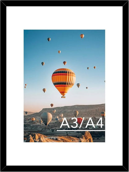 JCJMY A3 Black Picture Frame - Versatile Display for 8.3x11.7 or 11.7x16.5 Photos | Wall Hanging with Plexiglass