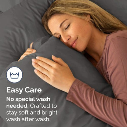 King Standard Pillow Cases Set of 4 - Soft Hotel Quality Pillowcase Covers - Comfy Bedding for Women, Men, Kids & Teens - Machine Washable Pillow Protectors - 4 Piece Set - King Standard Size Charcoal