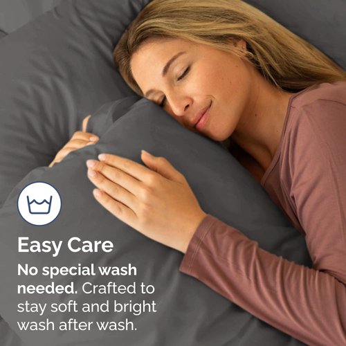 King Standard Pillow Cases Set of 2 - Ultra-Soft Hotel Quality Pillowcase Covers - Comfy, Cozy & Fade Free - Wrinkle Resistant - Machine Washable Pillow Protectors - 2 Piece Set - Charcoal