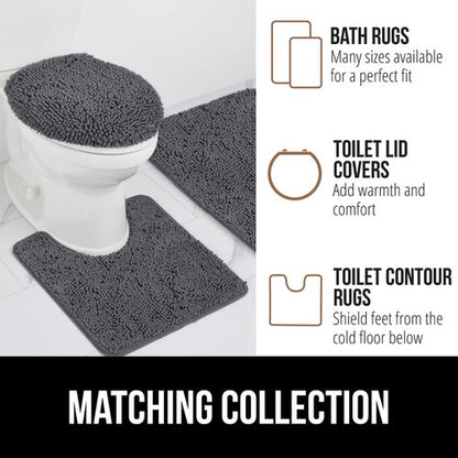 GORILLA GRIP Bath Rug Mat 54x24, Soft Absorbent Chenille, Quick Dry Microfiber Mats, Rubber Backing Washable Shower Floor Rugs, Bathmat Runner, US Designed Bathroom Home Decor Accessories Charcoal
