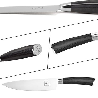 imarku Chef Knife - Pro Kitchen Knife 8 Inch Chef's Knives Japanese SUS440A Stainless Steel Sharp Paring Knife with Ergonomic Handle, Black Handle, Mothers Day Gifts for Women Men
