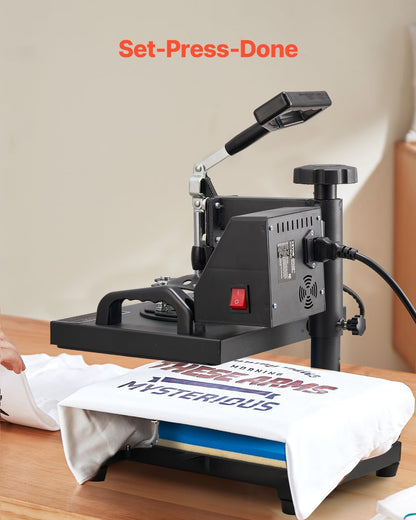 VEVOR Heat Press Machine - 12x10in Clamshell Sublimation Printer with Fast Heat-Up & Digital Control