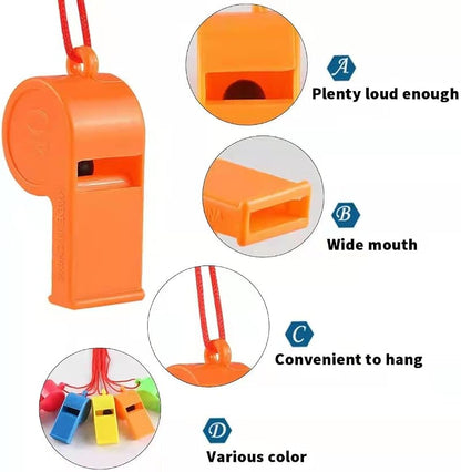 62+ Piece Bulk Plastic Whistles Set – 72 Pcs Training Sport Whistles in 5 Colors