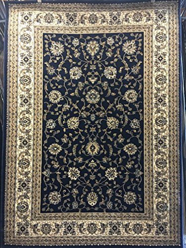 Deir Debwan Traditional Persian Area Rug 330,000 Point Dark Blue Design 601 (5 Feet 3 Inch X 7 Feet 2 Inch)