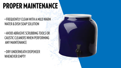 New Wave Enviro Porcelain Water Dispenser, Classic Cobalt