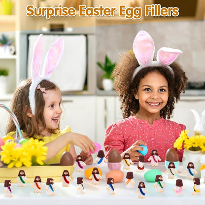 Siwarm Mini Jesus Figurines - 50 Pcs Colorful Jesus Loves You Figures for Easter Egg Fillers | Religious Gifts
