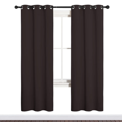 NICETOWN Blackout Curtain Panels for Bedroom Window, Triple Weave Microfiber Energy Saving Thermal Insulated Solid Grommet Blackout Draperies and Drapes(One Pair, 34 inches by 72 inches, Toffee Brown)