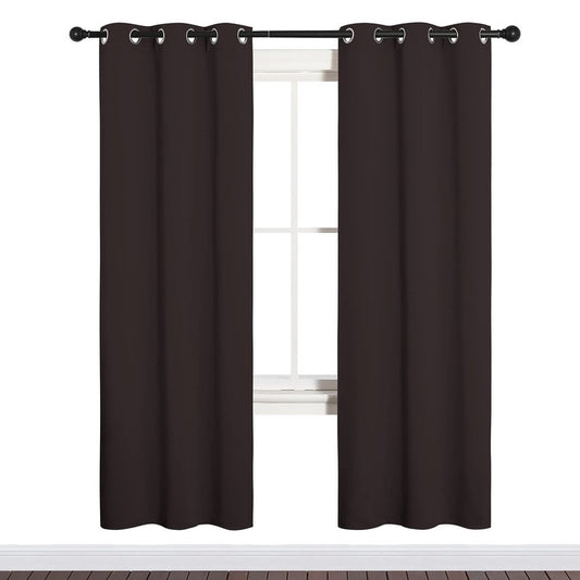 NICETOWN Blackout Curtain Panels for Bedroom Window, Triple Weave Microfiber Energy Saving Thermal Insulated Solid Grommet Blackout Draperies and Drapes(One Pair, 34 inches by 72 inches, Toffee Brown)