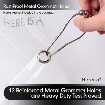 Hereisa Clear Plastic Shower Curtain Liners, 3G Lightweight [72x72 Inch] - Crystal Transparency, Waterproof Bathroom & Bathtub Liners, Easy Install