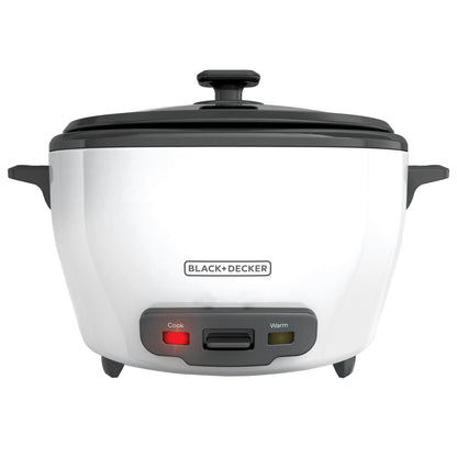 BLACK+DECKER 6-Cup Rice Cooker, RC506, 3-cup Uncooked Rice, Steaming Basket, Removable Non-Stick Bowl, One Touch