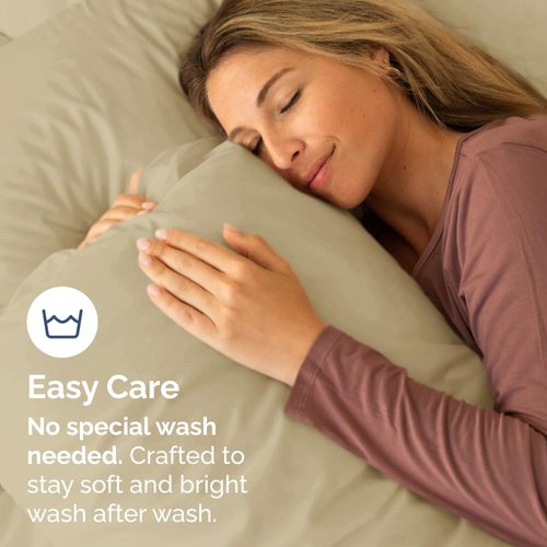 King Pillow Cases by Luxurious Living | Ultra Soft Hotel Quality - Wrinkle Free & Easy Care - 10 Pcs Set in Beige
