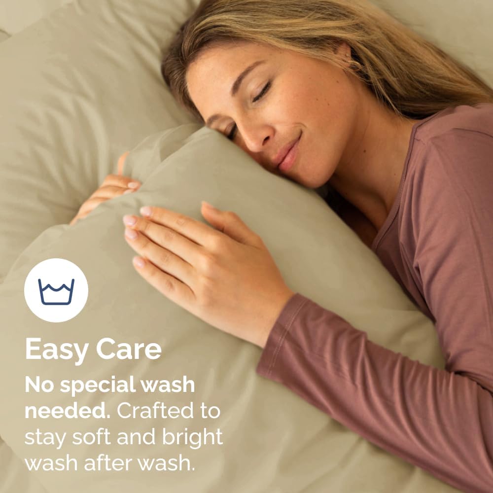 Queen Pillow Cases by Ultra Soft | Hotel Quality, Wrinkle-Free & Fade Resistant - 10 Pcs Set in Beige