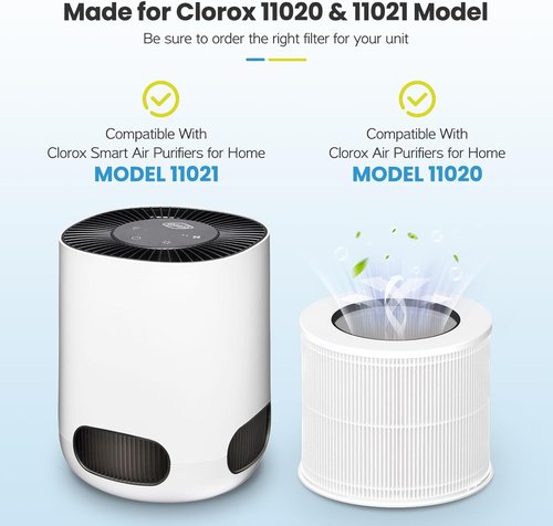 Clorox 12020 HEPA Filter Replacement - Compatible with Tabletop Air Purifiers | 2-Pack, 200 Sq. Ft. Capacity
