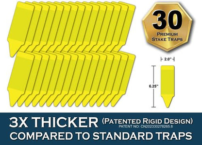 MAXGUARD Yellow Sticky Insect Traps (30 Pack) - Effectively Catch and Kill Gnats, Mosquitos & More