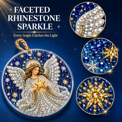 Nativity Christmas Ornaments DIY Diamond Art Set - 6pcs, Sparkling Holiday Decor