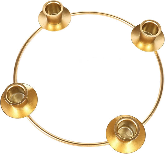 Advent Wreath Candle Holder - Elegant Gold Design for Tapered Candles | Perfect for Christmas Decor