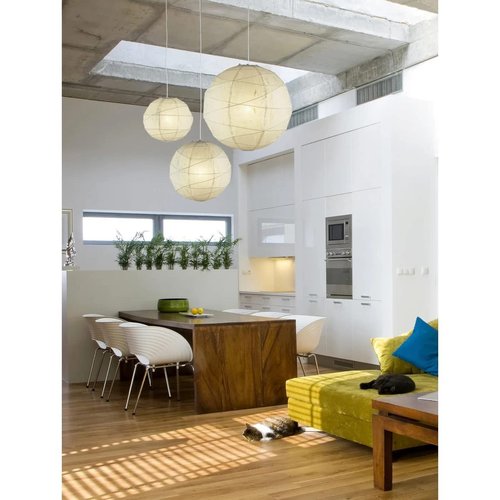 Adesso 4162-12 Orb Large Pendant Light, 24 in, 100W Incandescent/26W CFL, Antique Bronze Finish, Hanging Lights, Cream