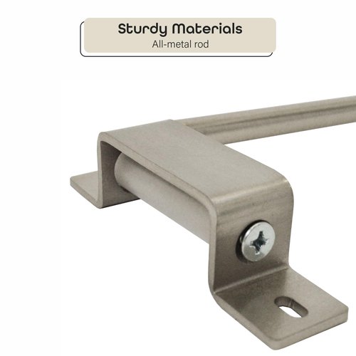 Innovative Brent Swing Arm Window Curtain Rod, Nickel - 1/2" Rod Diameter Fits Windows Size 20" - 36" - Stainless Steel Heavy Duty Drapery Rods for Bedroom, Living Room, Kitchen & Bathroom