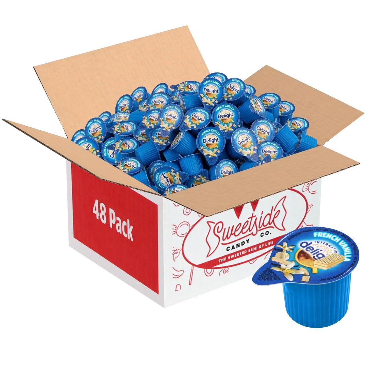 Skiennix French Vanilla Creamer Singles - 48 Individual Coffee Creamers for Flavorful Enjoyment Anytime