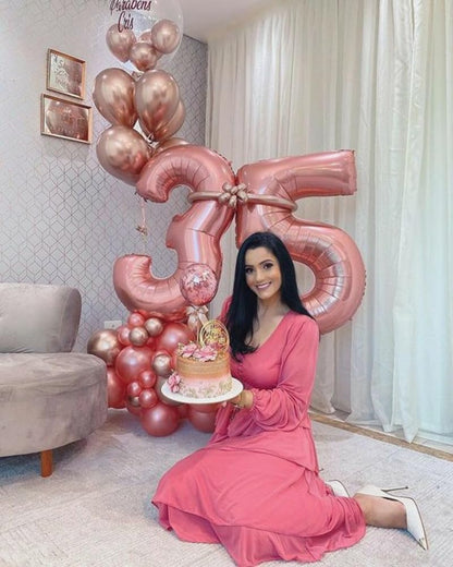 Number 0 Balloons - 40 Inch Pink Number Balloons for Birthday, Wedding, Baby Shower Decor