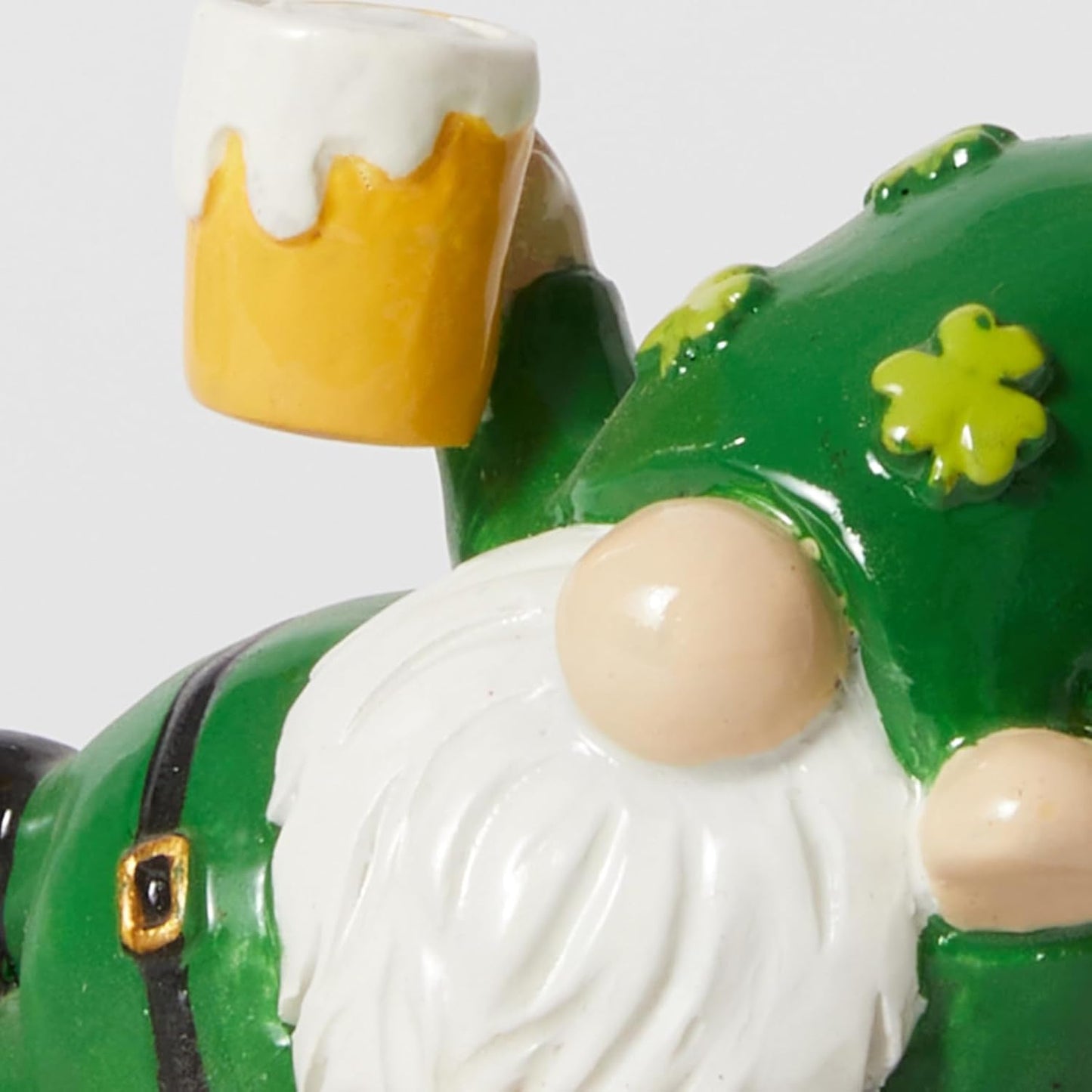 WDS WONDROUS St. Patrick's Day Gnome Figurines - Lucky Pot of Gold Decor | 2-Piece Green Resin Set