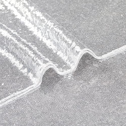 Silver Aisle Runner Wedding Christmas Sequin Carpet 4ft x 15ft - Silver