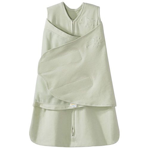 HALO 100% Cotton Sleepsack Swaddle - 3-Way Adjustable Wearable Blanket, Sage, Small (3-6 Months)