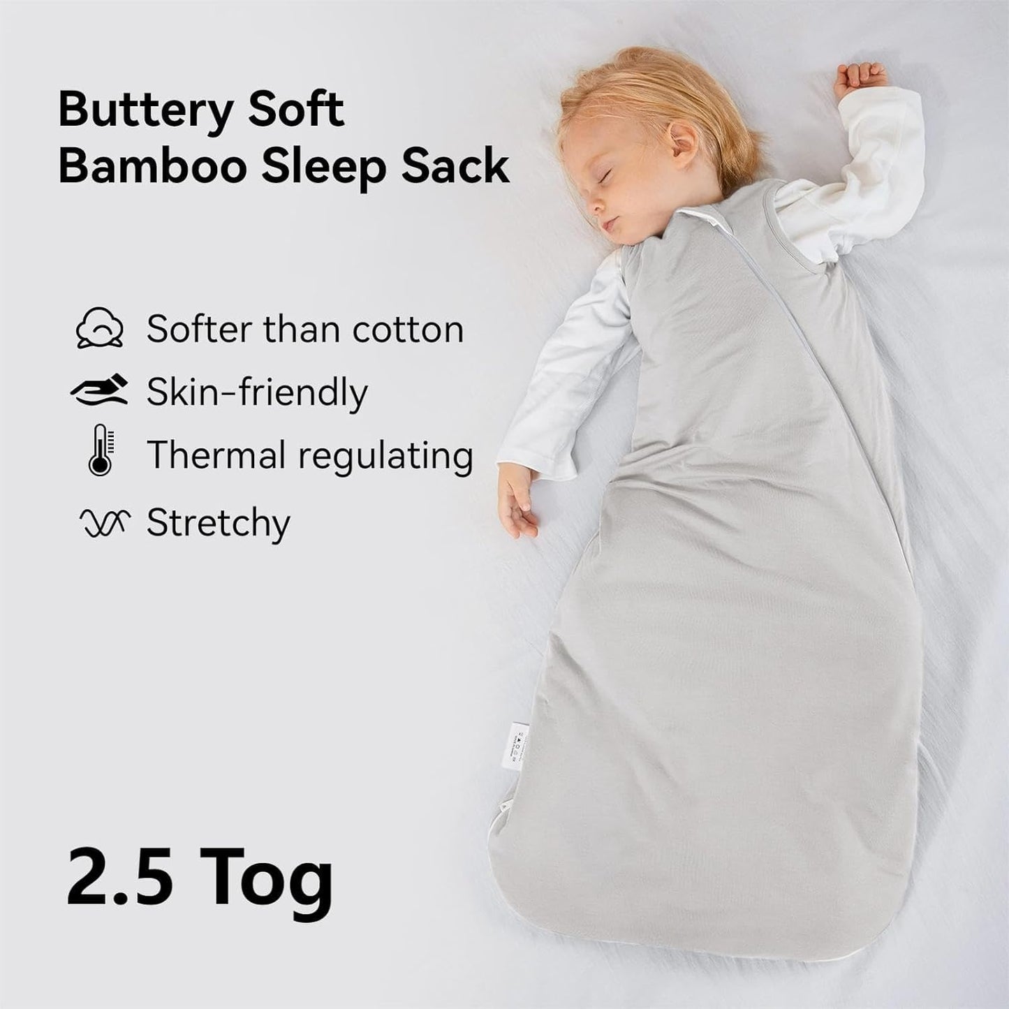 Rayon by Bamboo Baby Sleep Sack - Ultra Soft 2.5 Tog Winter Wearable Blanket | 6-12 Months, Unisex