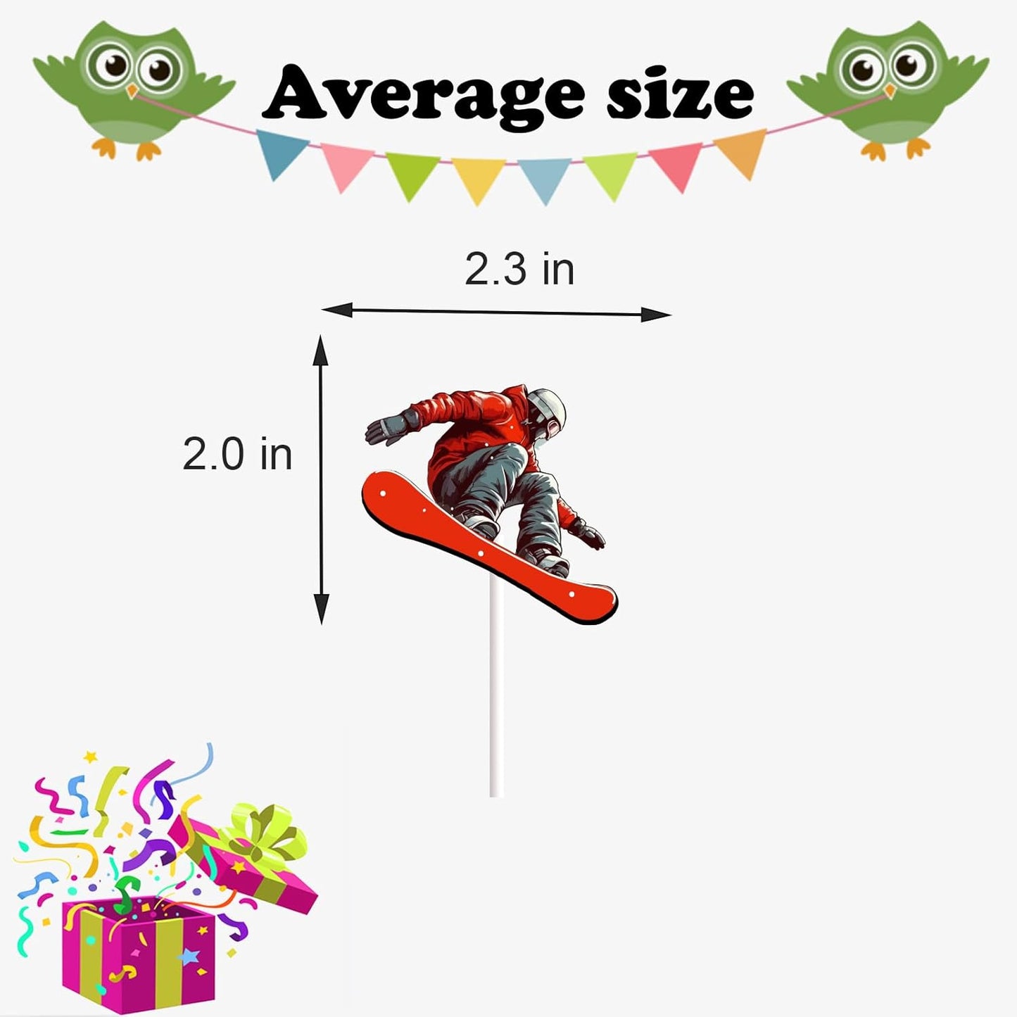 Skiennix 18pcs Ski Cupcake Toppers - Perfect Winter Sports Cake Decor for Skiers & Snowboarders