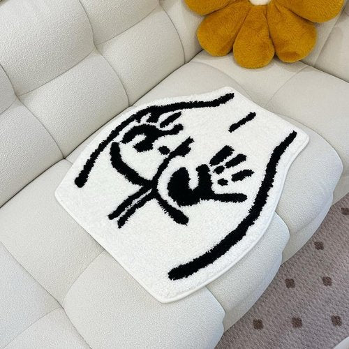 LAKEA Tufted Bathroom Rug - Soft Non-Slip Absorbent Handmade Carpet | 23.6x21.7 Inch Handprint Design