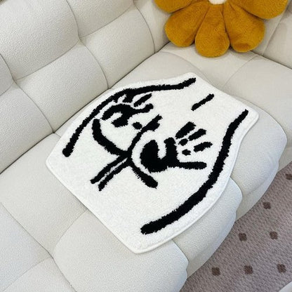 LAKEA Tufted Bathroom Rug - Soft Non-Slip Absorbent Handmade Carpet | 23.6x21.7 Inch Handprint Design