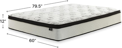 Signature Design by Ashley Chime 12-Inch Queen Hybrid Innerspring Mattress - Ultra Plush Gel Memory Foam for Lumbar Support