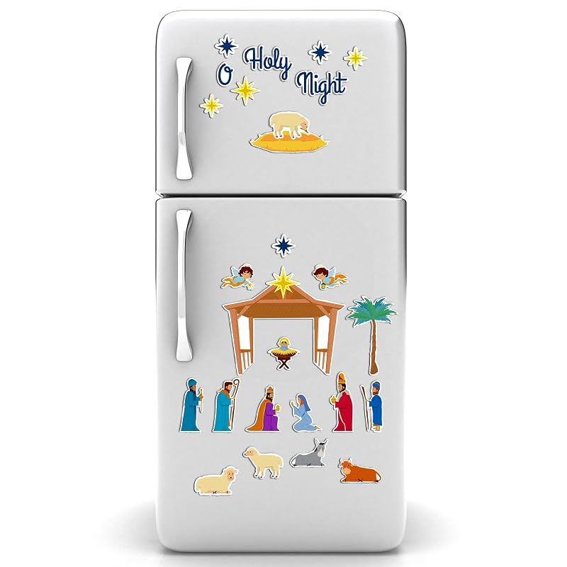 Nativity Scene Refrigerator Magnets Set - 26 Pcs, Variation: Cute