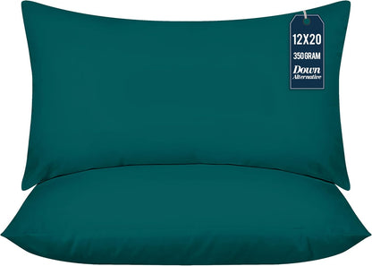 Utopia Bedding 12x20 Pillow Inserts - Set of 2 Dark Teal Decorative Throw Pillows for Sofa & Bed - Soft & Fluffy Cushions
