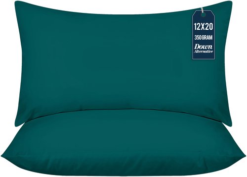 Utopia Bedding 12x20 Pillow Inserts, Set of 2, Dark Teal – Indoor Decorative Throw Pillows for Bed, Sofa & Couch – Soft, Supportive & Fluffy Cushion Inserts