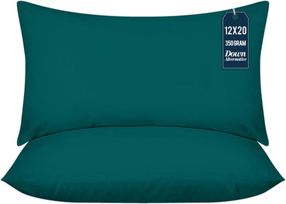 Utopia Bedding 12x20 Pillow Inserts, Set of 2, Dark Teal – Indoor Decorative Throw Pillows for Bed, Sofa & Couch – Soft, Supportive & Fluffy Cushion Inserts