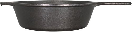 Lodge 5 Quart Pre-Seasoned Cast Iron Deep Skillet - Versatile Cooking for Oven, Stove, or Grill - Black